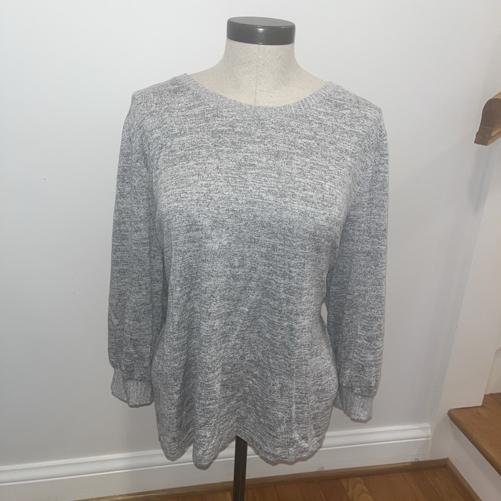Chico's Womens Lightweight Pullover Sweater Size‎ 3 Grey Knit Top